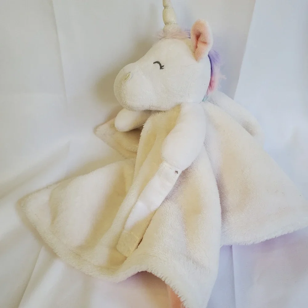 Carters Unicorn Lovey Pink and White with Silver Horn Soft‎ Security Blanket Toy